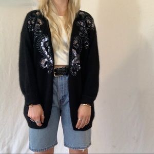 Vintage Worthington Angora Blend Sequin Cardigan